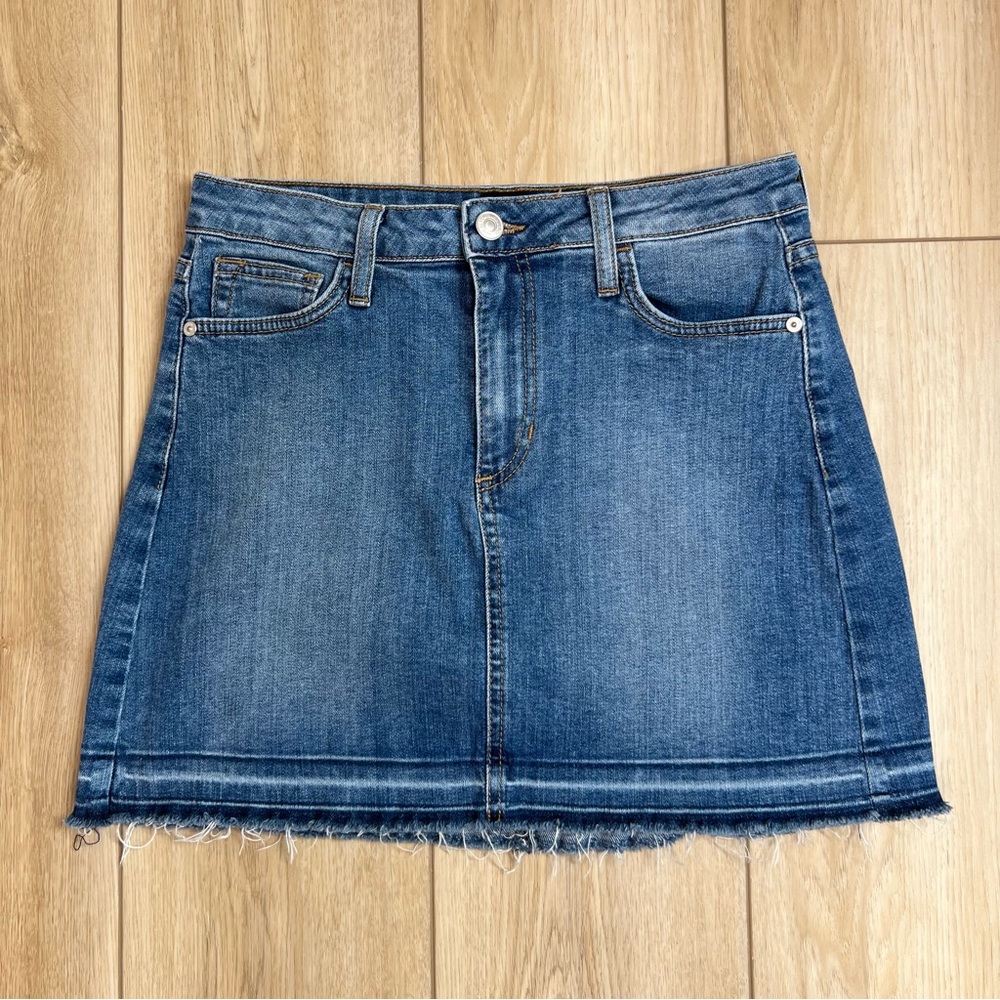 Released Hem Denim Skirt | Just Black | Small - Petite - Picture 2 of 6